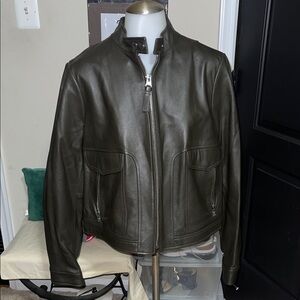 NWT Derek Lam Dark Green Leather Jacket